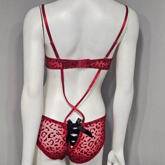 Rene Rofe Wild & Sexy Bodysuit Lingerie Leopard Print - Picture 3 of 6